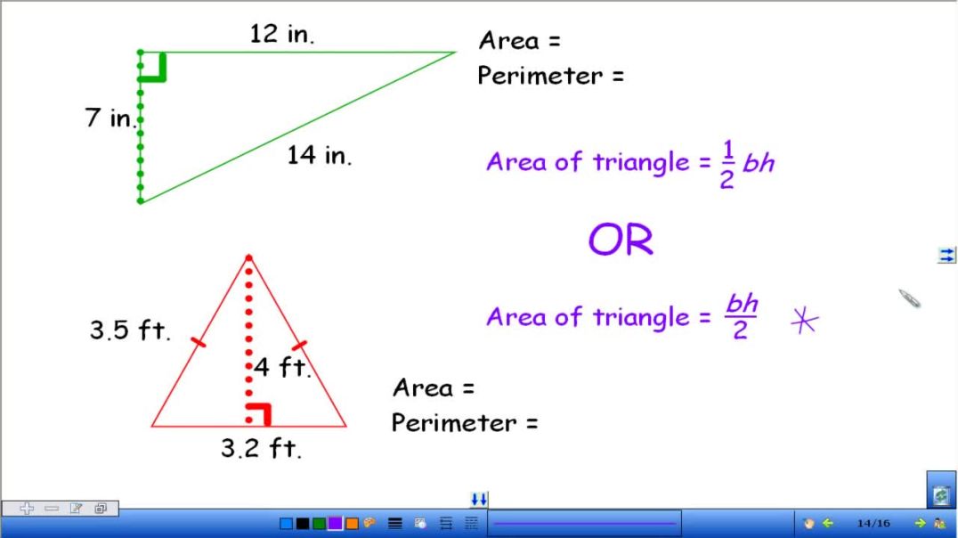 ⁣Area and Perimeter of Triangles